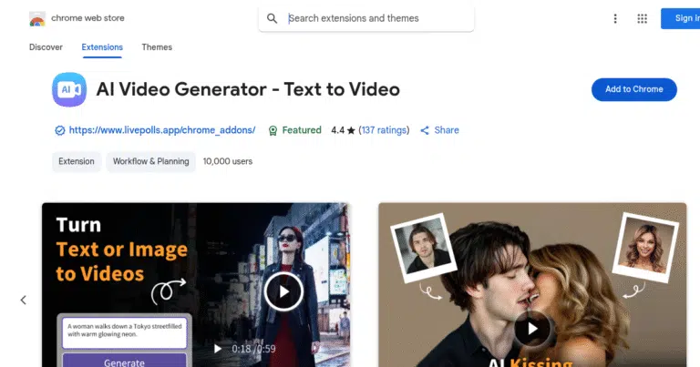 AI Video Generator - Chrome Extension